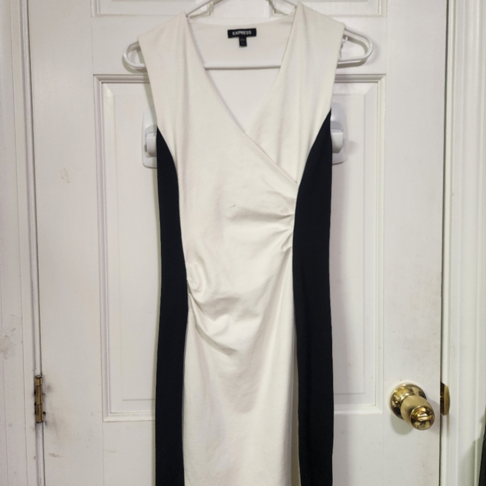 Express Suplice Sheath Dress Business Casual Stretchy Midlength Side Ruched